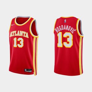 Atlanta Hawks #13 Bogdan Bogdanovic Icon Edition Red 2022-23 Jersey