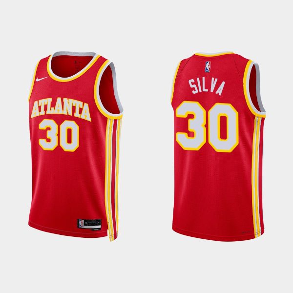Atlanta Hawks #30 Chris Silva Icon Edition Red 2022-23 Jersey