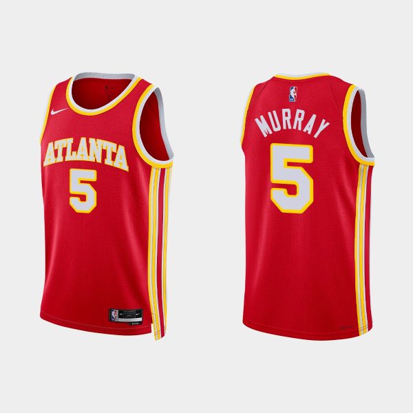 Atlanta Hawks #5 Dejounte Murray Icon Edition Red 2022-23 Jersey
