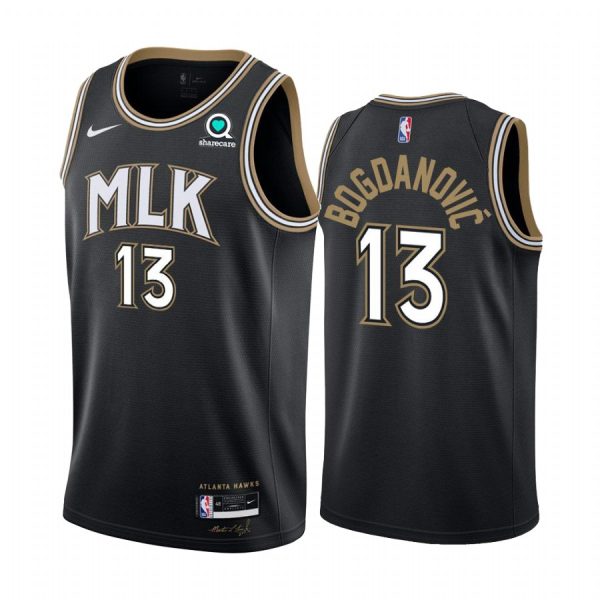 Atlanta Hawks Bogdan Bogdanovic #13 Black 2020-21 City Edition Jersey