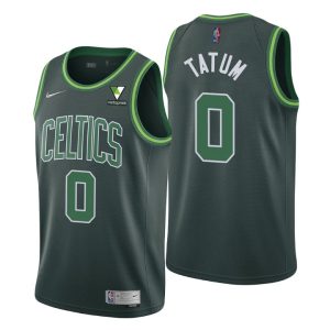 Boston Celtics NO. 0 Jayson Tatum Earned Edition Green Jersey