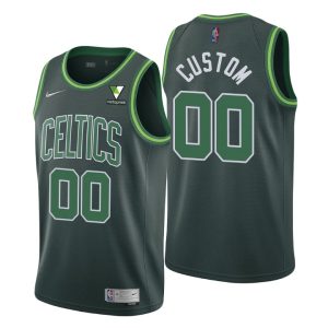 Boston Celtics NO. 00 Custom Earned Edition Green Jersey