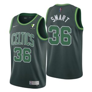 Boston Celtics NO. 36 Marcus Smart Earned Edition Green Jersey