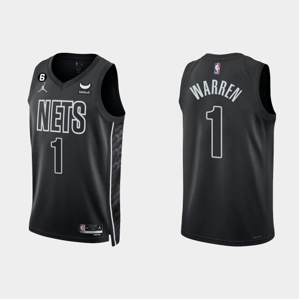 Brooklyn Nets #1 T.J. Warren Statement Edition Black 2022-23 Jersey