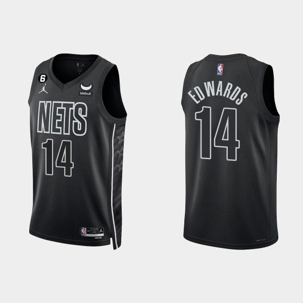 Brooklyn Nets #14 Kessler Edwards Statement Edition Black 2022-23 Jersey