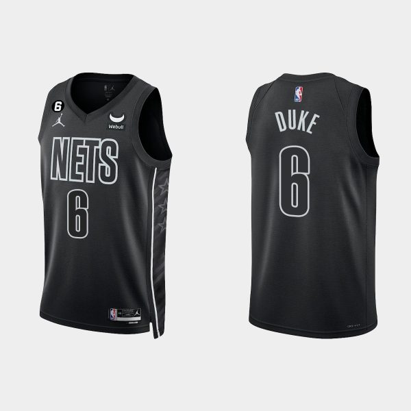 Brooklyn Nets #6 David Duke Jr. Statement Edition Black 2022-23 Jersey