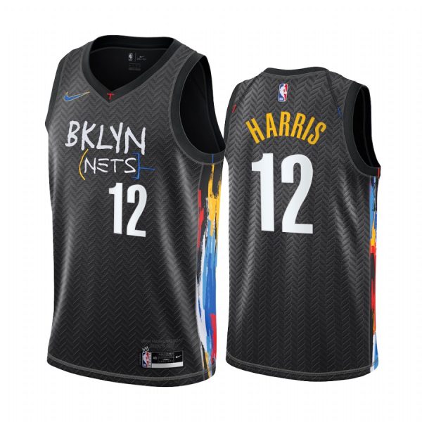 Brooklyn Nets Joe Harris #12 Black 2020-21 City Jersey Honor Basquiat