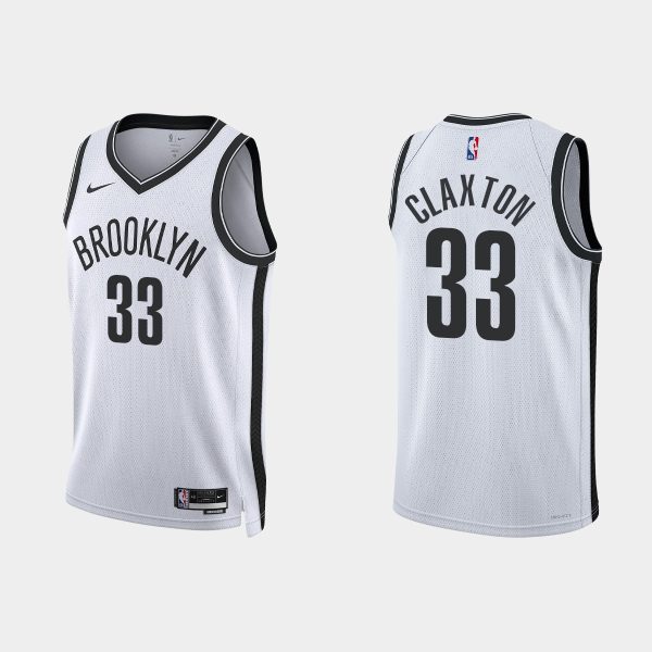 Brooklyn Nets Nicolas Claxton #33 2022-23 Association Edition White Jersey Swingman