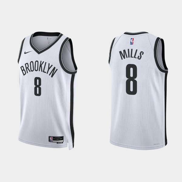 Brooklyn Nets Patty Mills #8 2022-23 Association Edition White Jersey Swingman
