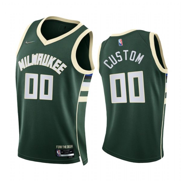 Bucks Custom 75th Diamond Anniversary Green #00 Jersey 2021-22