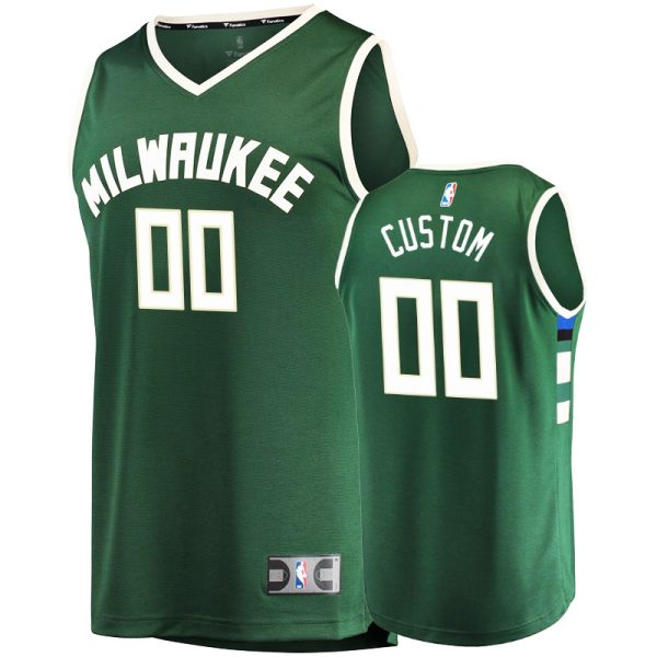 Bucks Men's Custom #00 Replica Icon Fanatics Branded Jersey
