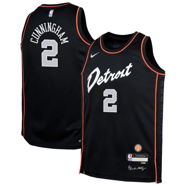 Cade Cunningham Detroit Pistons Youth 2023/24 Swingman Replica Jersey - City Edition - Black