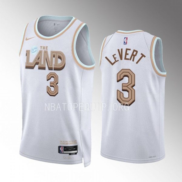 Caris LeVert 2022-23 Cleveland Cavaliers White #3 City Edition Jersey Swingman