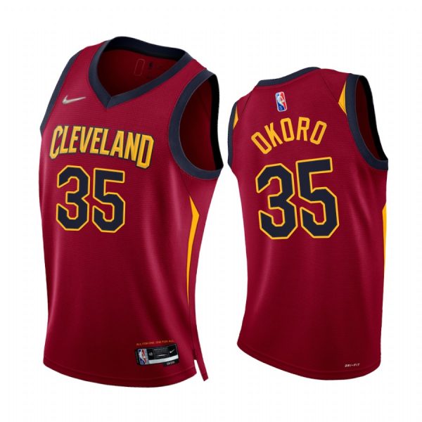 Cavaliers Isaac Okoro 75th Diamond Anniversary Wine 2021-22 Jersey Icon Edition