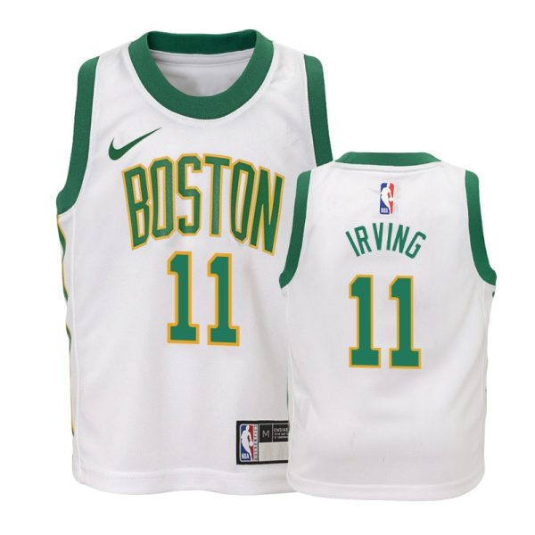 Celtics Youth Kyrie Irving #11 City White Jersey