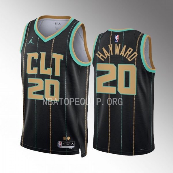 Charlotte Hornets Gordon Hayward 2022-23 City Edition Black #20 Jersey Swingman