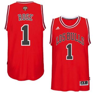 Chicago Bulls #1 Derrick Rose 2014-15 Noches Enebea Swingman Road Red Jersey