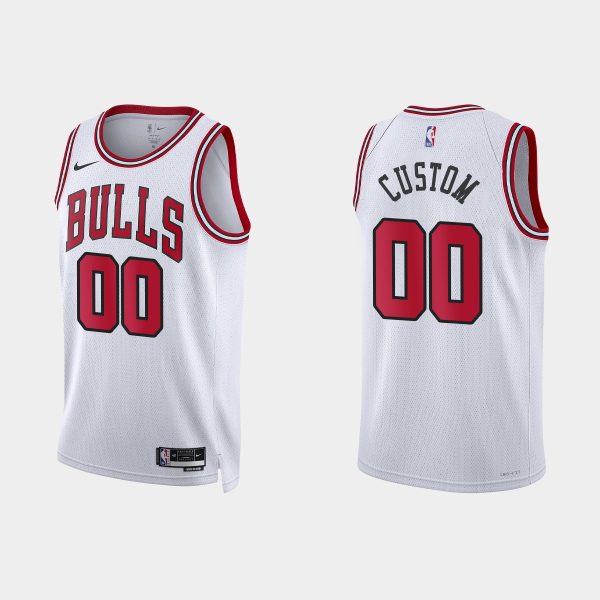 Chicago Bulls Custom #00 Association Edition White Jersey