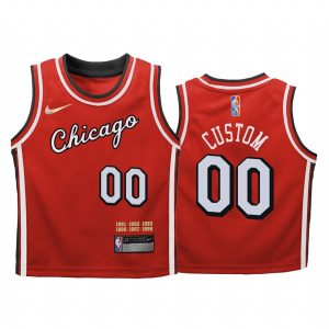 Chicago Bulls Custom City Edition Red Youth Jersey Mixtape Mash Up #00