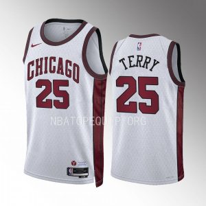 Chicago Bulls Dalen Terry 2022-23 City Edition White #25 Jersey Swingman