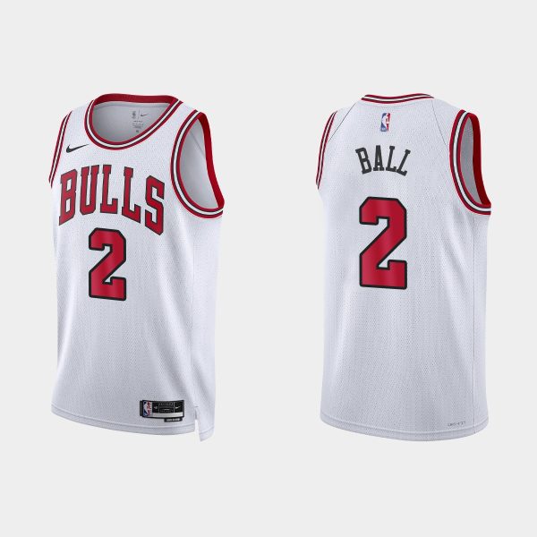 Chicago Bulls Lonzo Ball #2 Association Edition White Jersey
