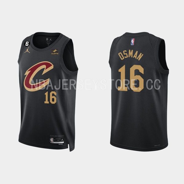 Cleveland Cavaliers #16 Cedi Osman 2022-23 Statement Edition Black Jersey
