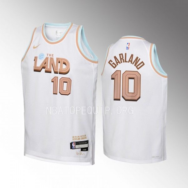 Cleveland Cavaliers Darius Garland City Edition White Youth Jersey Swingman #10