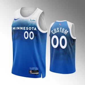 Custom #00 Swingman Minnesota Timberwolves 2023-24 City Edition Jersey - Blue