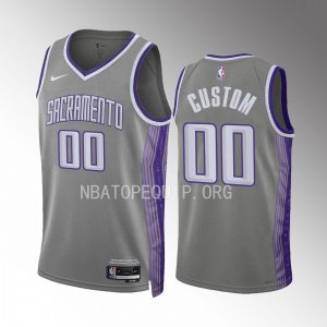 Custom 2022-23 Sacramento Kings Grey #00 City Edition Jersey Swingman