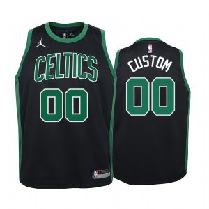 Custom Boston Celtics Youth Black Statement Jersey Jumpman