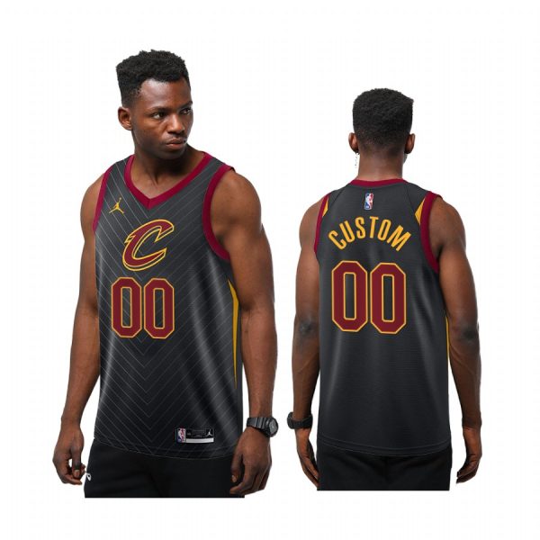 Custom Cleveland Cavaliers Black Statement Jumpman 2020-21 Jersey