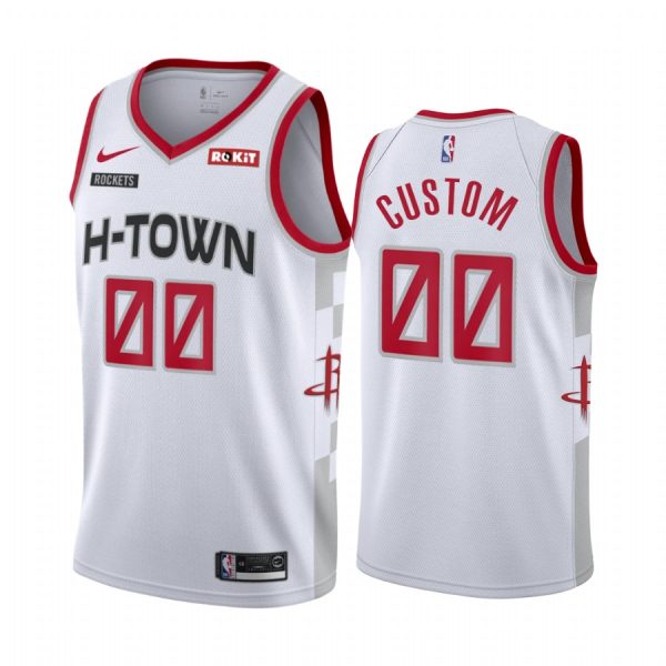 Custom Houston Rockets 2019-20 City Edition White Jersey