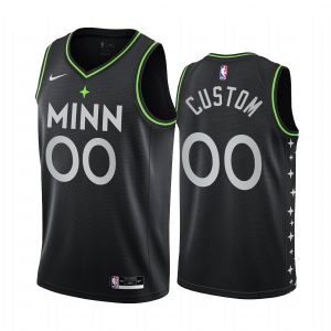 Custom Minnesota Timberwolves 2020-21 Black City Edition Jersey New Uniform