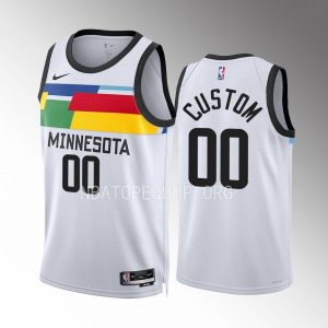 Custom Minnesota Timberwolves City Edition White #00 Jersey 2022-23 Swingman