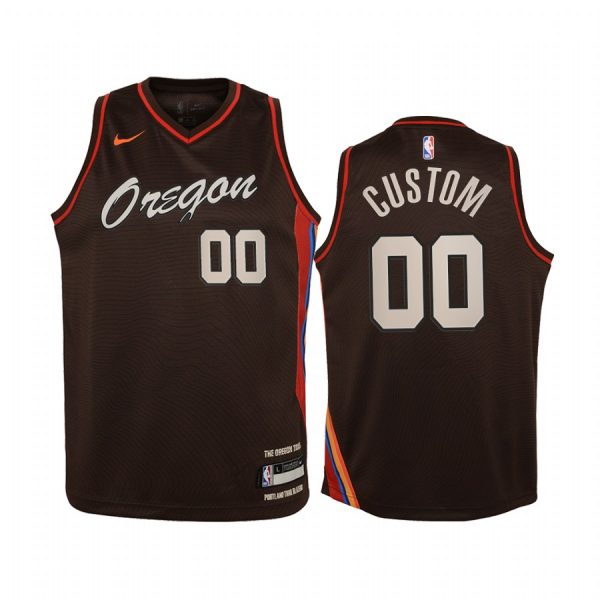 Custom Portland Trail Blazers 2020-21 City Edition Youth Jersey - Black