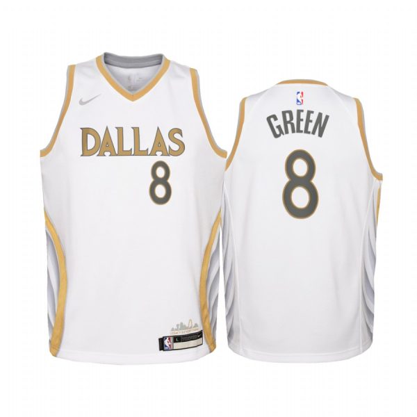 Dallas Mavericks Josh Green 2020-21 City Edition White Youth Jersey - Swingman