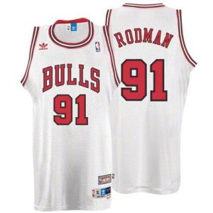 Dennis Rodman Chicago Bulls #91 Home White Soul Swingman Jersey