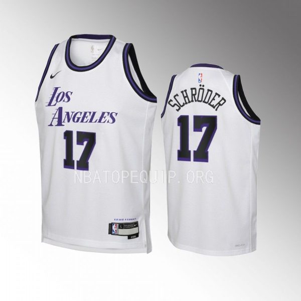 Dennis Schroder Los Angeles Lakers Youth White City Edition Jersey Swingman