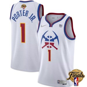 Denver Nuggets #1 Michael Porter Jr. White 2023 Finals Earned Edition Stitched Basketball Jersey