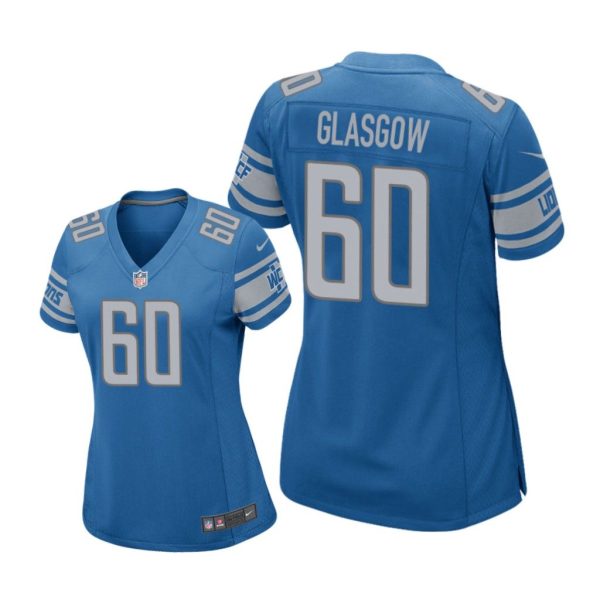 Detroit Lions #60 Blue Graham Glasgow Game Jersey - Women