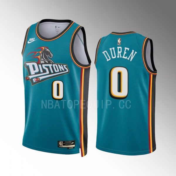 Detroit Pistons Jalen Duren 2022-23 Classic Edition Teal #0 Jersey Swingman