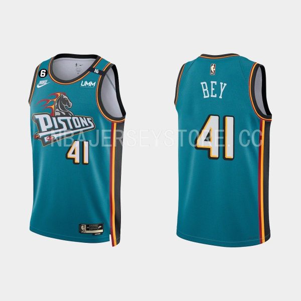 Detroit Pistons Saddiq Bey #41 2022-23 Classic Edition Teal Jersey