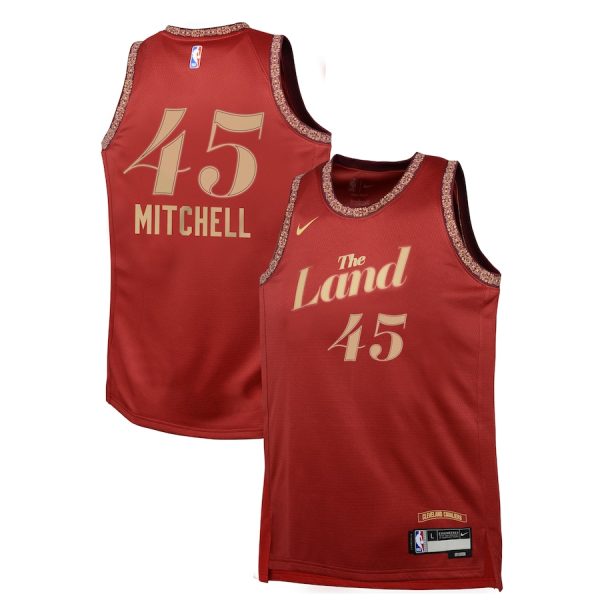 Donovan Mitchell Cleveland Cavaliers Youth 2023/24 Swingman Replica Jersey - Wine - City Edition
