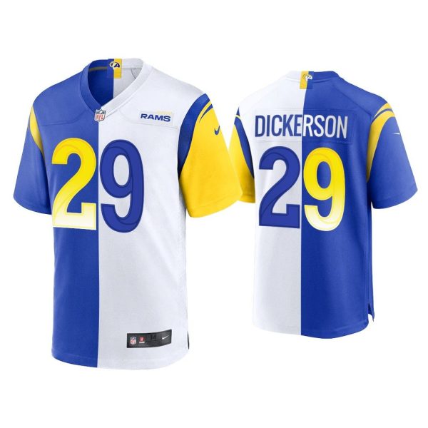 Eric Dickerson Los Angeles Rams Royal White 2021 Split Game Jersey