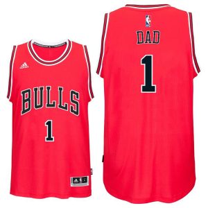 Father Day Gift-Chicago Bulls #1 Dad Logo Red Road Swingman Jersey
