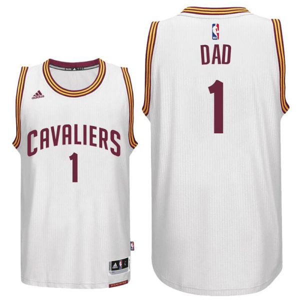 Father Day Gift-Cleveland Cavaliers #1 Dad Logo White Home Swingman Jersey