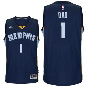 Father Day Gift-Memphis Grizzlies #1 Dad Logo Road Blue Swingman Jersey