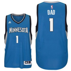 Father Day Gift-Minnesota Timberwolves #1 Dad Logo Road Blue Swingman Jersey