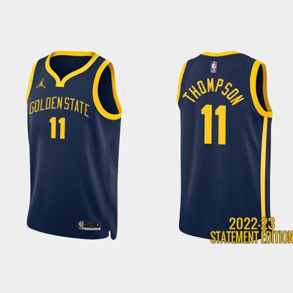 Golden State Warriors #11 Klay Thompson 2022-23 Statement Edition Navy Jersey