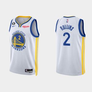 Golden State Warriors Ryan Rollins #2 2022-23 Association Edition White Jersey Swingman